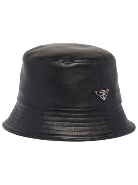 prada accessoire|Prada leather strap hat.